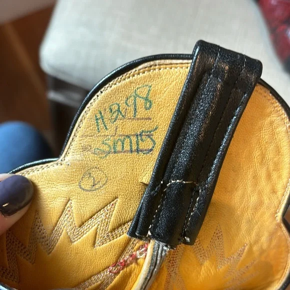 Panhandle Slim Red & Black Snakeskin Cowboy Boots women sz 7 - Picture 11 of 12